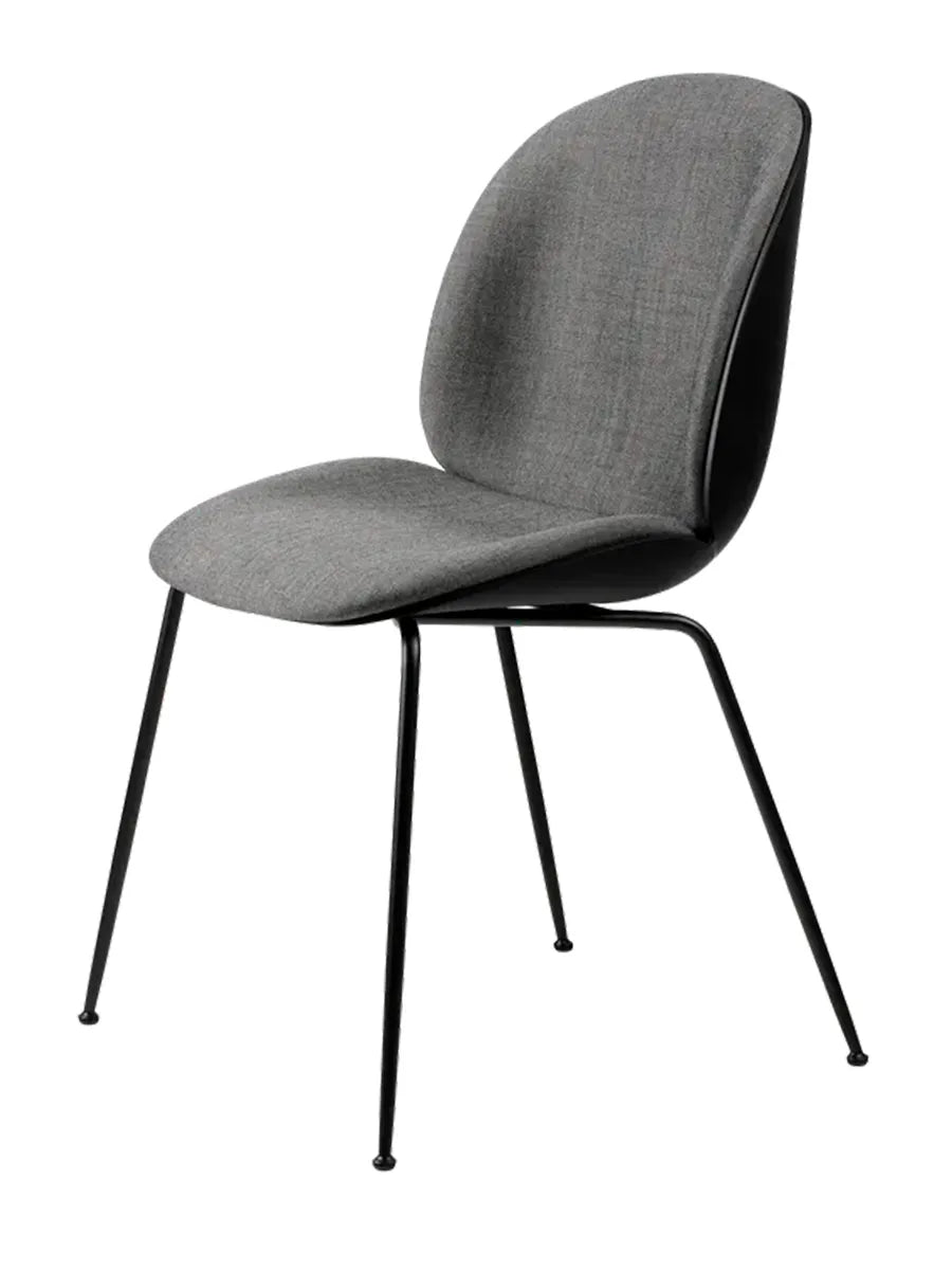 Beetle Chair, forsidepolstret, sort skal fra GUBI - Remix 3, Kvadrat (0152) / Black Conic Base - Jacobsen Plus