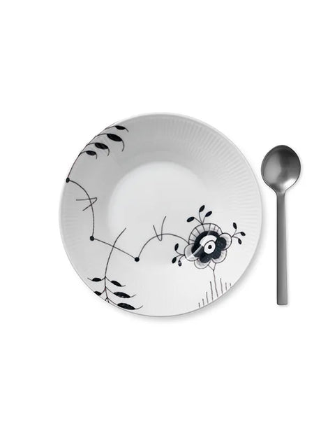 Royal Copenhagen Sort Mega Riflet, dyb tallerken 24 cm - 2 - Jacobsen Plus