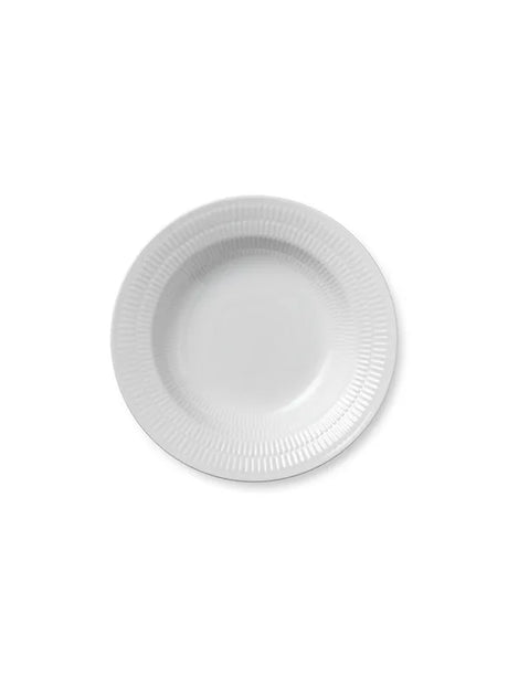 Royal Copenhagen Hvid Riflet, dyb tallerken 21 cm - 1 - Jacobsen Plus