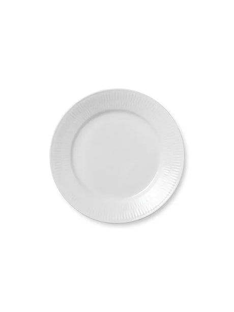 Royal Copenhagen Hvid Riflet, tallerken 22 cm - 1 - Jacobsen Plus