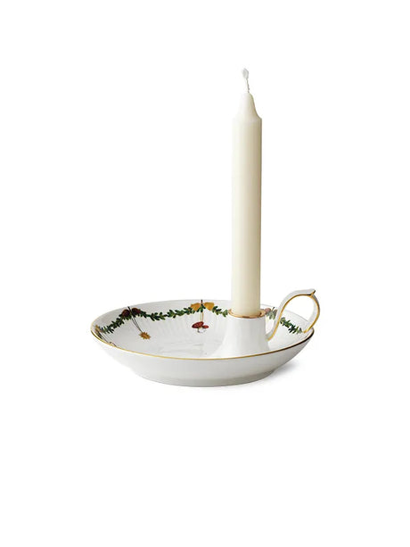 Royal Copenhagen Stjerne Riflet Jul, lysestage - 1 - Jacobsen Plus