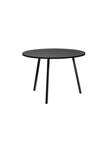 Loop Stand Round Table fra Hay - Sort linoleum / Pulverlakeret stål - sort / Ø:105 x H:74cm - Jacobsen Plus