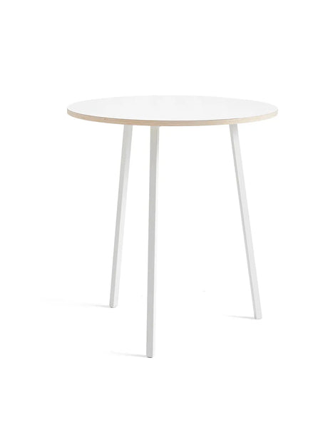 Loop Stand Round Table fra Hay - Hvid laminat / Pulverlakeret stål - hvid / Ø: 90 x H: 97 - High table - Jacobsen Plus
