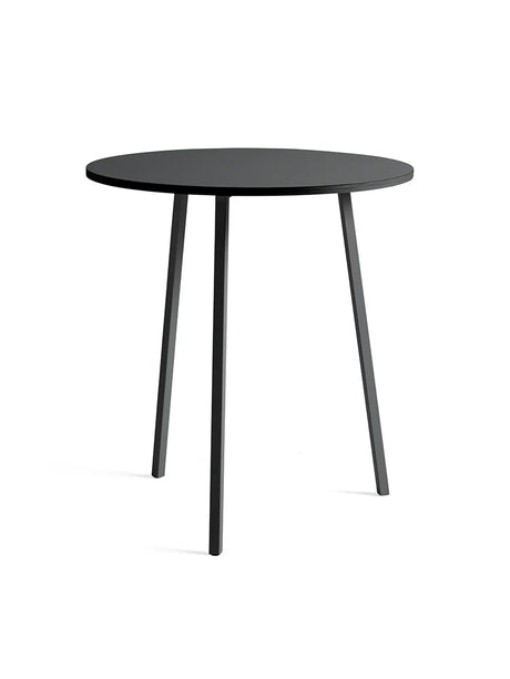 Loop Stand Round Table fra Hay - Sort linoleum / Pulverlakeret stål - sort / Ø: 90 x H: 97 - High table - Jacobsen Plus