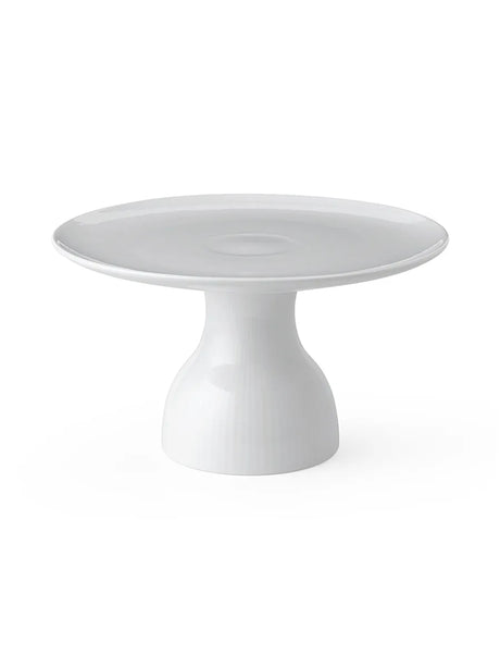 Royal Copenhagen Hvid Riflet Fad på Fod, 20 cm - 1 - Jacobsen Plus