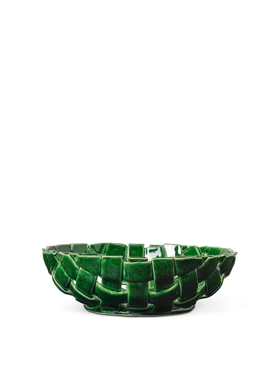 Plait Bowl, Ø30 cm fra Ferm Living - Emerald green - Jacobsen Plus