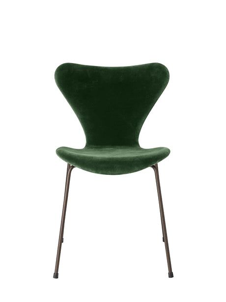3107 Stol, fuldpolstret velour af Arne Jacobsen - Forest green - Jacobsen Plus