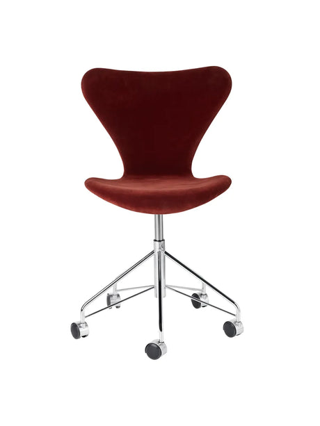 3117 Serie 7 Kontorstol af Arne Jacobsen - Fuldpolstret / Belfast (velour) / Autumn red - Jacobsen Plus