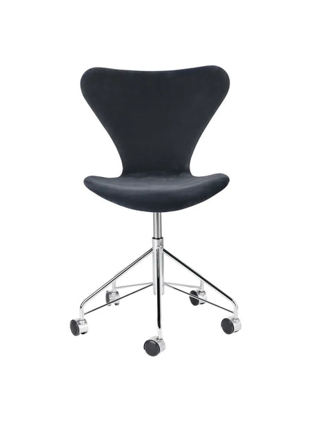 3117 Serie 7 Kontorstol af Arne Jacobsen - Fuldpolstret / Belfast (velour) / Grey blue - Jacobsen Plus