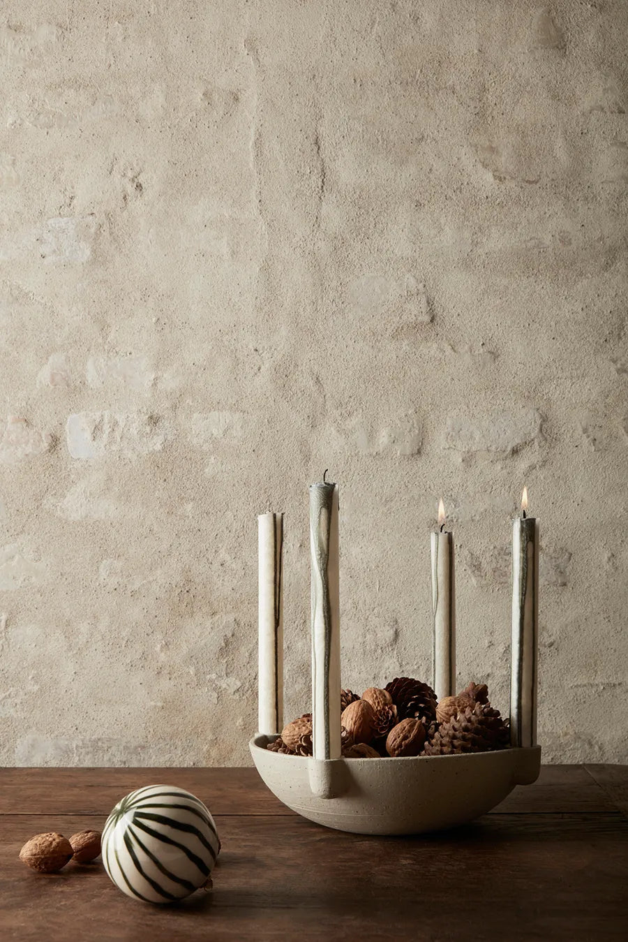 Bowl Candle Holder Ceramic, Large fra Ferm Living - 2 - Jacobsen Plus