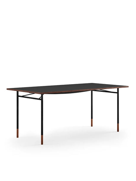 Nyhavn Skrivebord u. Skuffekassette af Finn Juhl - Sort linoleum / Sort / L: 136 cm - Jacobsen Plus