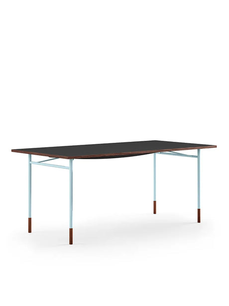 Nyhavn Skrivebord u. Skuffekassette af Finn Juhl - Sort linoleum / Lys Blå / L: 136 cm - Jacobsen Plus