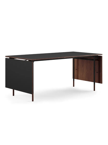 Nyhavn Spisebord af Finn Juhl - Sort stel / Valnød - sort linoleum - Jacobsen Plus