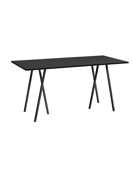 Loop Stand High Table fra Hay - Sort linoleum / Pulverlakeret stål - sort / L:200 x D:92,5 x H:97cm - Jacobsen Plus