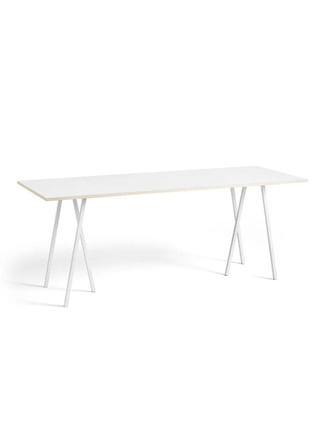 Loop Stand High Table fra Hay - Hvid laminat / Pulverlakeret stål - hvid / L:250 x D:92,5 x H:97cm - Jacobsen Plus