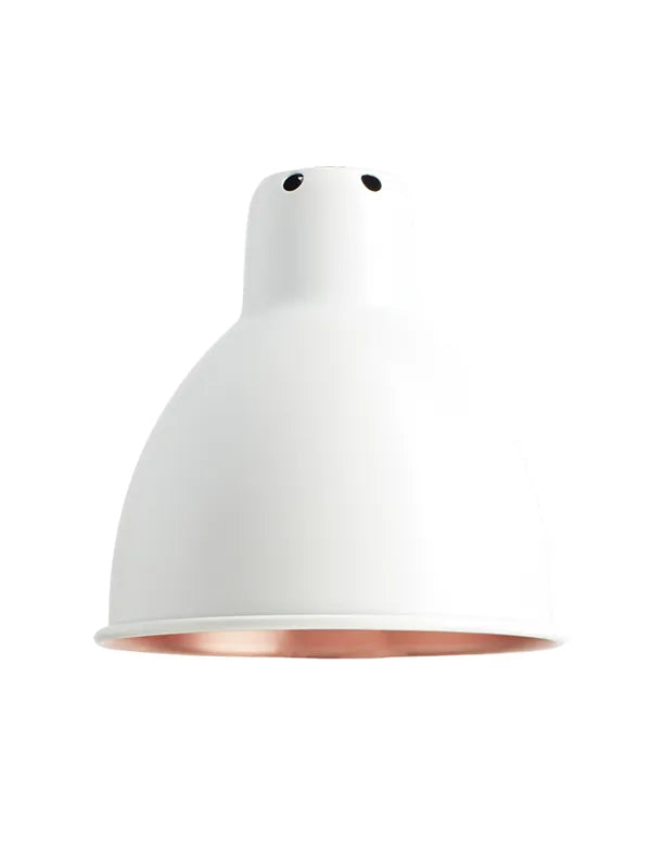 Lampeskærme fra Lampe Gras - Mathvid-kobber inderside / Round shade-skærm - Ø140mm - Jacobsen Plus