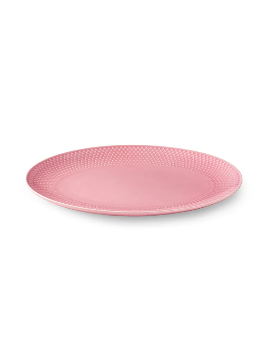 Rhombe oval fad, rosa fra Lyngby Porcelæn - 4 - Jacobsen Plus