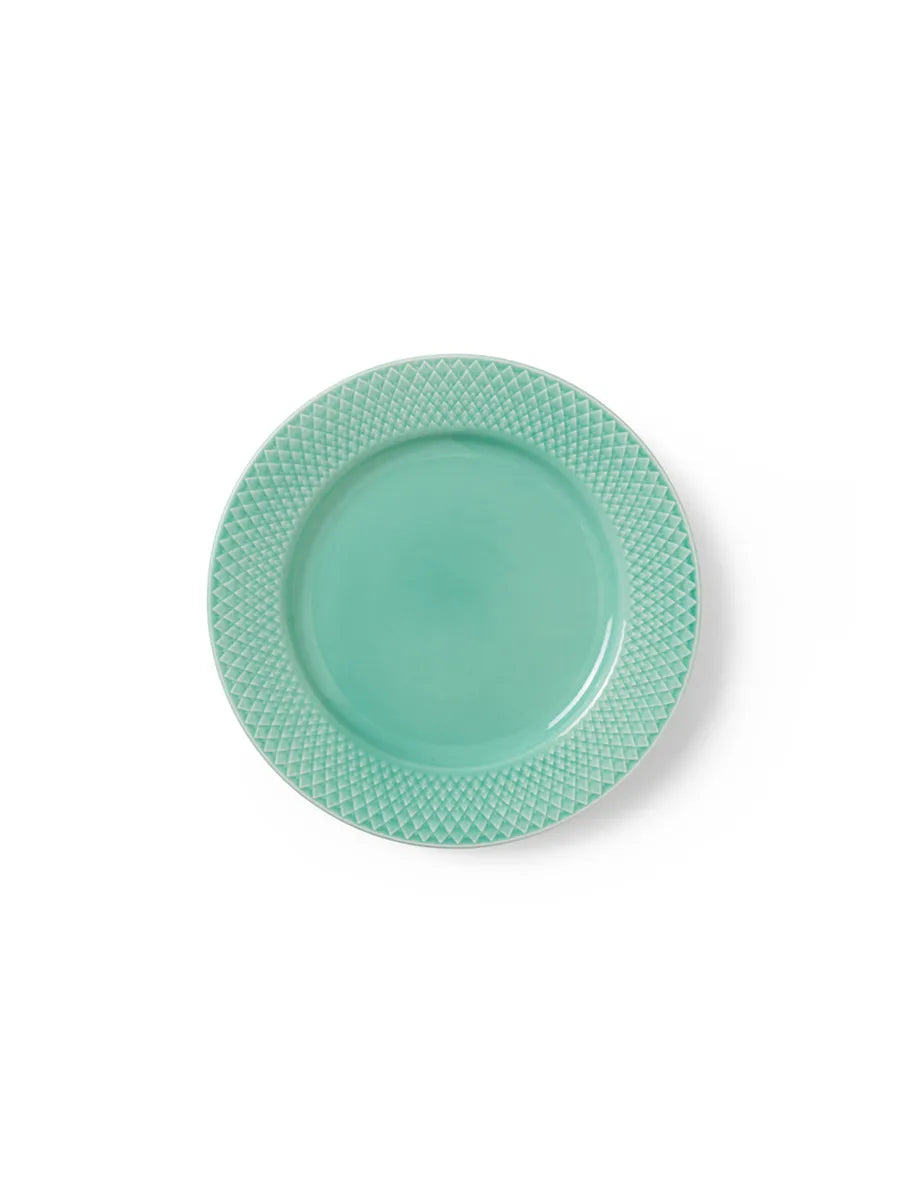 Rhombe tallerken, aqua Ø21 cm fra Lyngby Porcelæn - 1 - Jacobsen Plus
