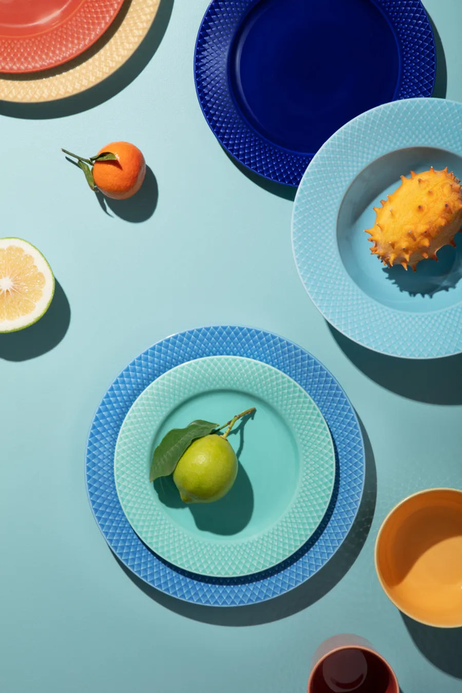 Rhombe tallerken, aqua Ø21 cm fra Lyngby Porcelæn - 3 - Jacobsen Plus