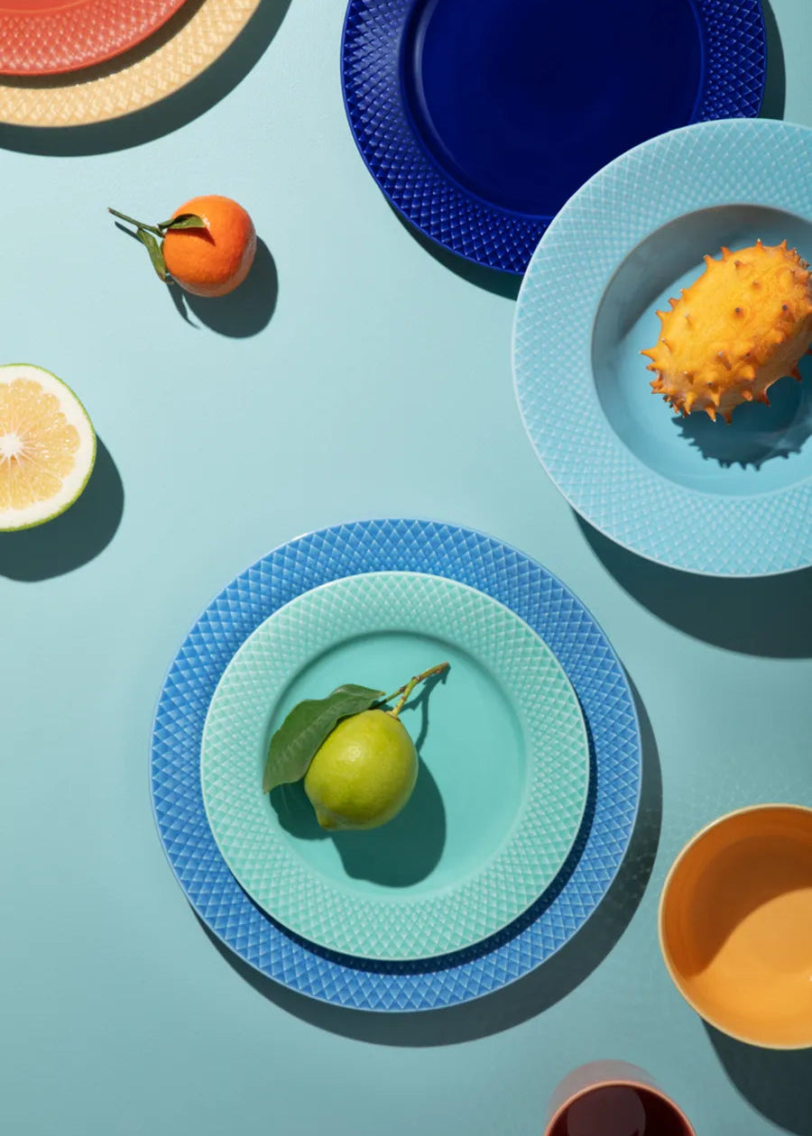 Rhombe tallerken, aqua Ø21 cm fra Lyngby Porcelæn - 2 - Jacobsen Plus