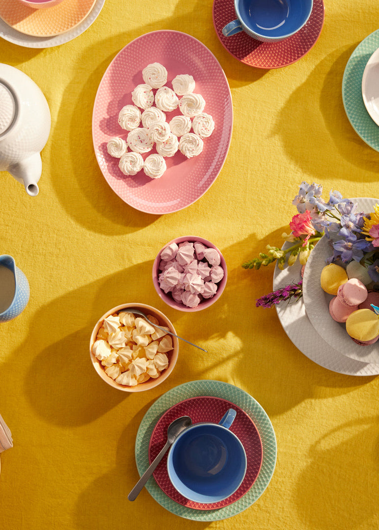 Rhombe oval fad, rosa fra Lyngby Porcelæn - 2 - Jacobsen Plus