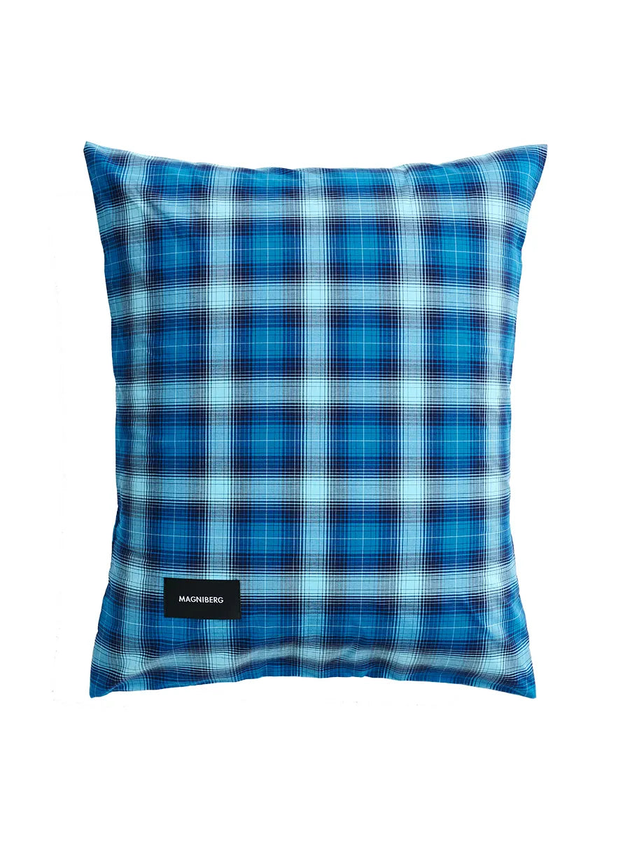 Rodeo Pillow Case, neon blue check fra Magniberg - 1 - Jacobsen Plus