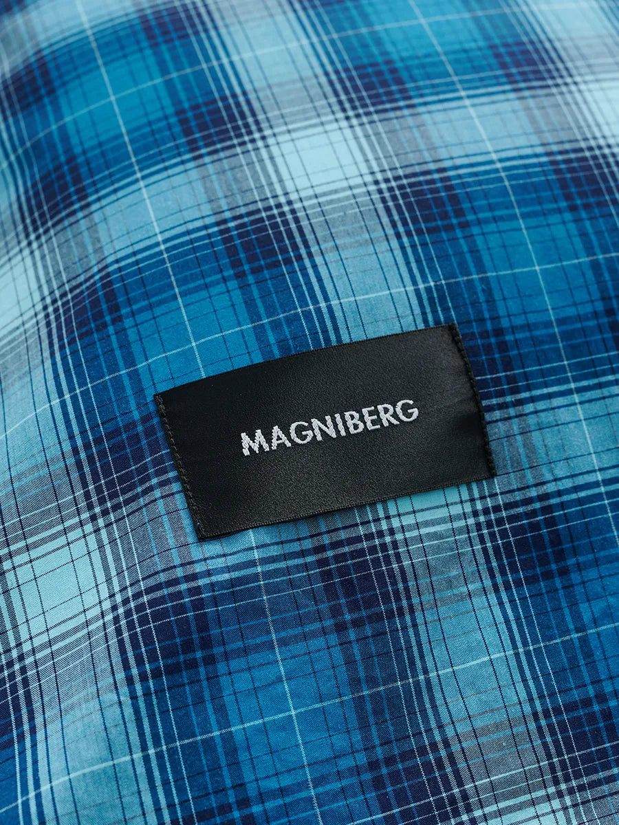 Rodeo Pillow Case, neon blue check fra Magniberg - 3 - Jacobsen Plus