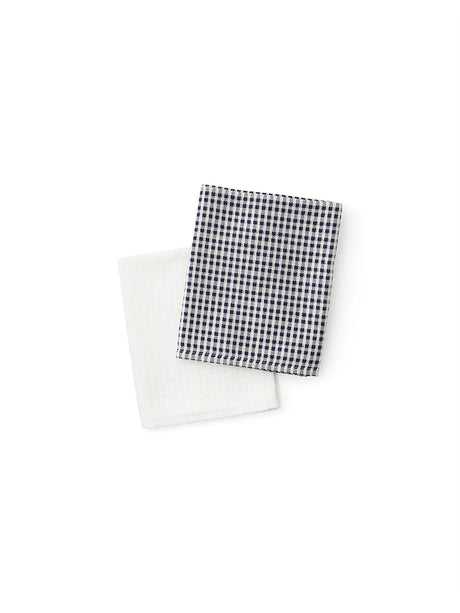 Troides Tea Towel, sæt á 2 stk. fra Audo Copenhagen - Indigo - White - Jacobsen Plus