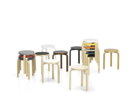Stool 60, honey stained birk fra Artek - 2 - Jacobsen Plus