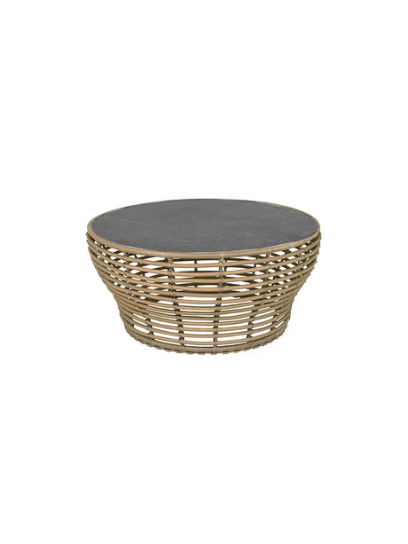 Basket Sofabord fra Cane-line - Stor - H45 x Ø95 cm / Natural-Fossil Black - Jacobsen Plus