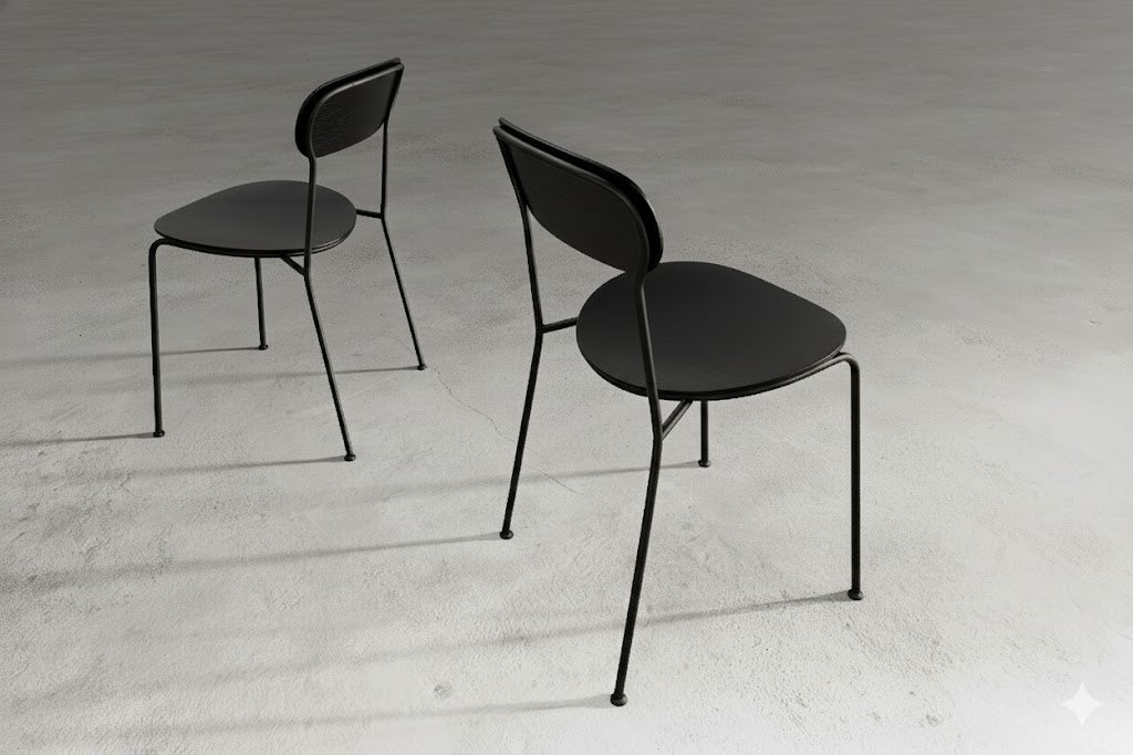 Stack spisestol i sort lakeret eg fra Stellar Works - 2 - Jacobsen Plus