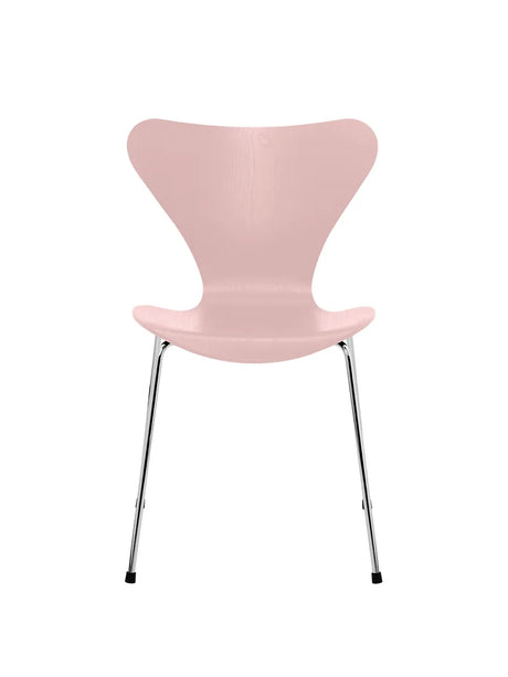 3107 Serie 7 stol i farvet ask af Arne Jacobsen - Pale Rose / Krom - Jacobsen Plus