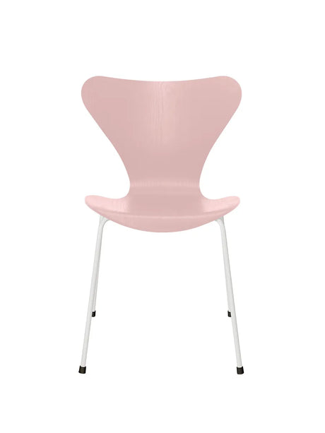 3107 Serie 7 stol i farvet ask af Arne Jacobsen - Pale Rose / Hvid - Jacobsen Plus