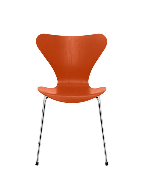 3107 Serie 7 stol i farvet ask af Arne Jacobsen - Paradise Orange / Krom - Jacobsen Plus