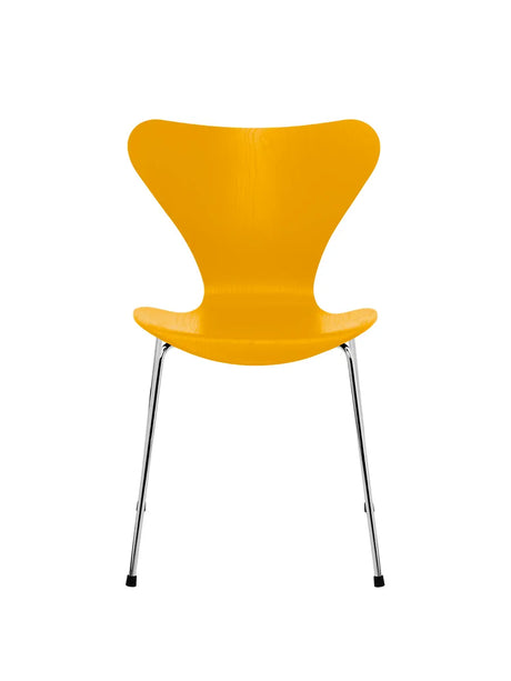3107 Serie 7 stol i farvet ask af Arne Jacobsen - True Yellow / Krom - Jacobsen Plus