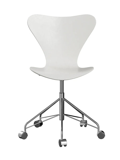 3117 Serie 7 Kontorstol af Arne Jacobsen - Uden polstring / Farvet ask / Hvid - Jacobsen Plus