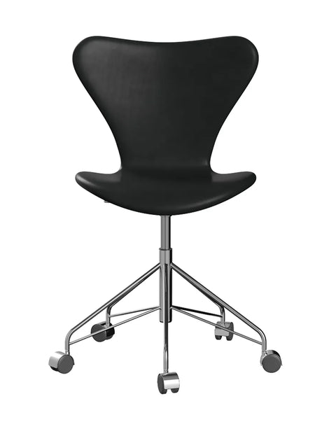 3117 Serie 7 Kontorstol af Arne Jacobsen - Fuldpolstret / Grace læder / Sort - Jacobsen Plus