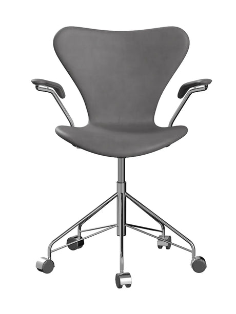 3217 Serie 7 Kontorstol af Arne Jacobsen - Fuldpolstret / Embrace læder / Concrete - Jacobsen Plus
