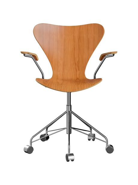 3217 Serie 7 Kontorstol af Arne Jacobsen - Uden polstring / Kirsebær / Ingen farve - Jacobsen Plus