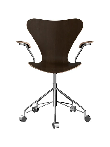 3217 Serie 7 Kontorstol af Arne Jacobsen - Uden polstring / Mørkbejdset / Ingen farve - Jacobsen Plus