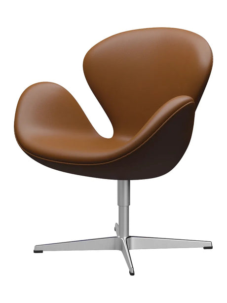 3320 Svanen i læder af Arne Jacobsen - Aura læder / Valnød - Jacobsen Plus