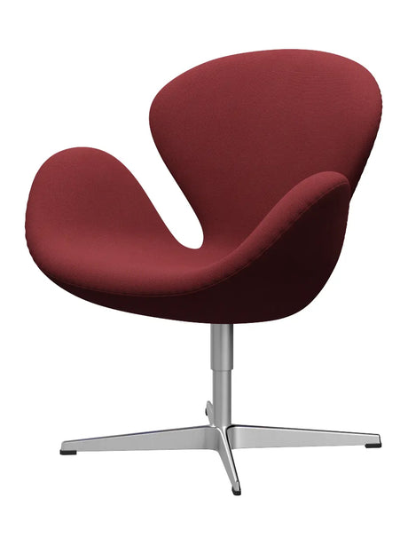 3320 Svanen i stof (prisgruppe 2) af Arne Jacobsen - Steelcut Trio / 686 Mørk Rød - Jacobsen Plus