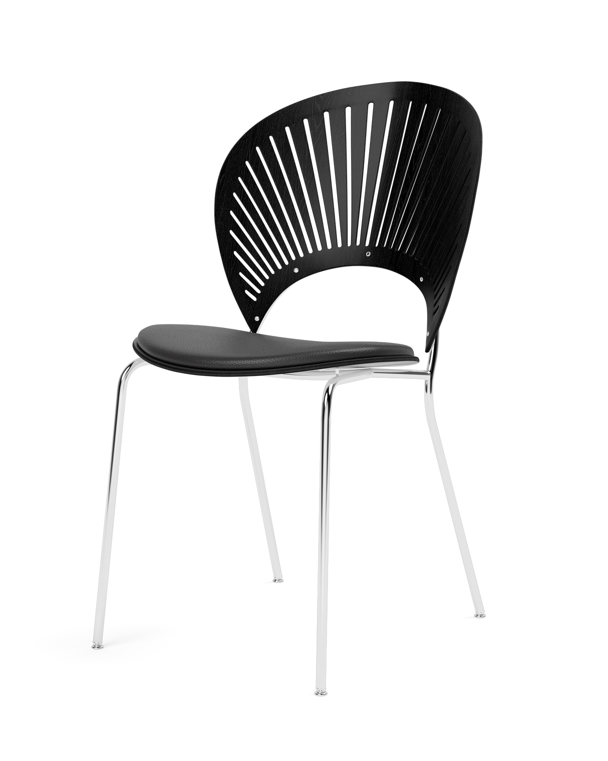 Trinidad stol m. sort læder på sæde fra Fredericia Furniture - 1 - Jacobsen Plus