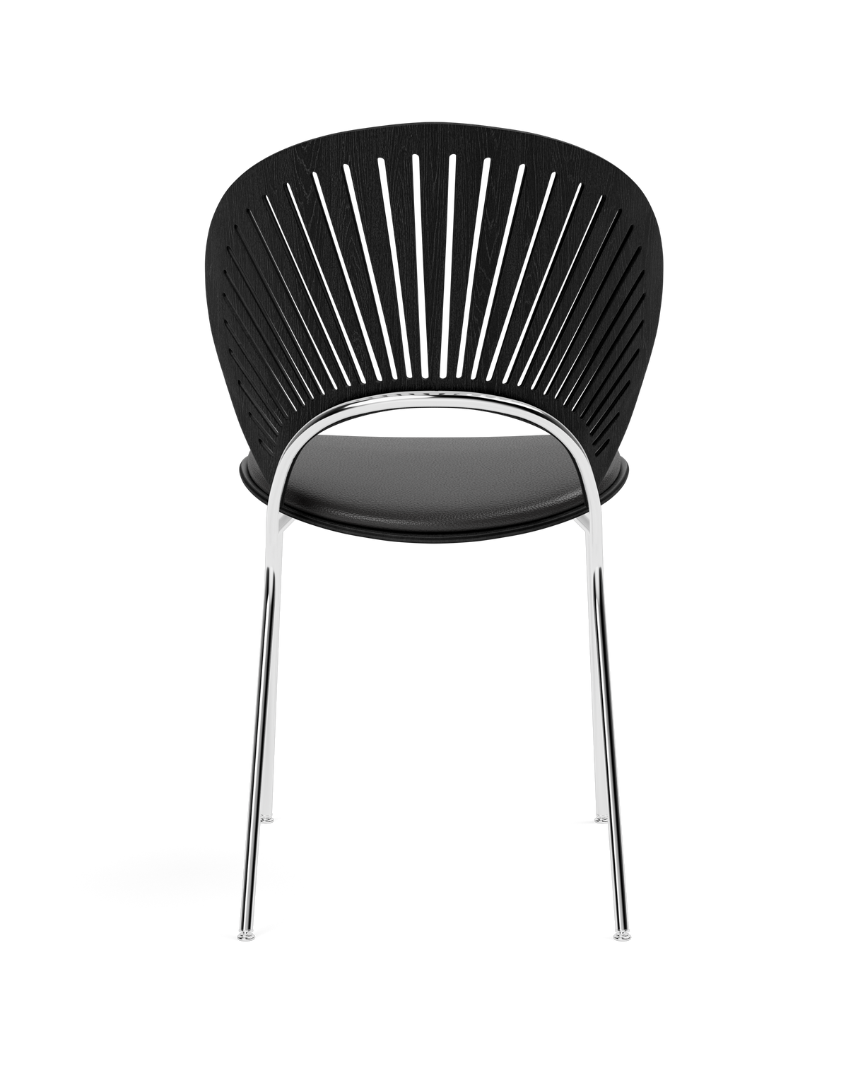 Trinidad stol m. sort læder på sæde fra Fredericia Furniture - 2 - Jacobsen Plus