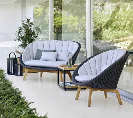 Peacock Loungestol, Soft Rope m/ben i teak fra Cane-line - 1 - Jacobsen Plus