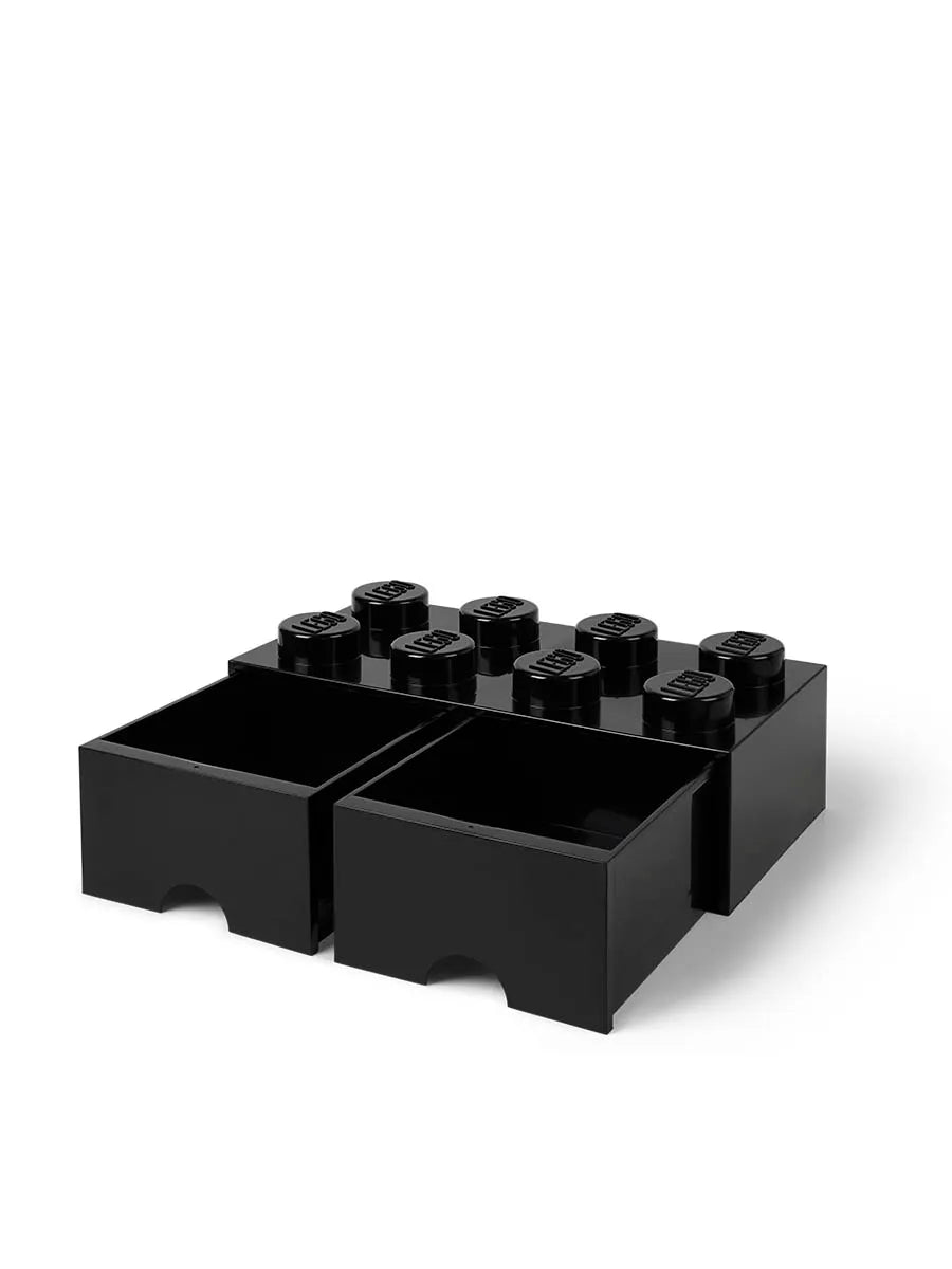 LEGO kasse 2x4 med 2 skuffer, sort fra Room Copenhagen