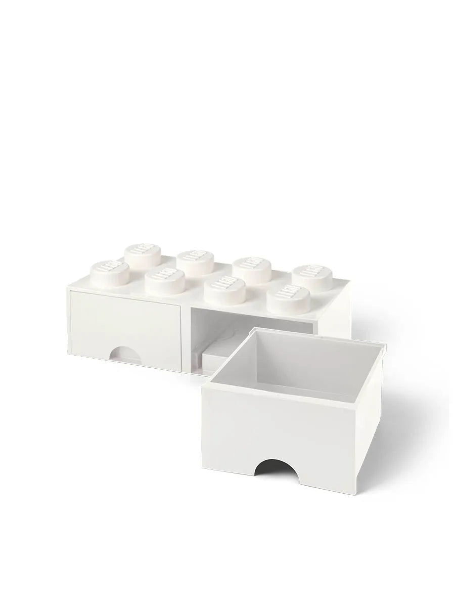 LEGO kasse 2x4 med 2 skuffer, hvid fra Room Copenhagen - 4 - Jacobsen Plus