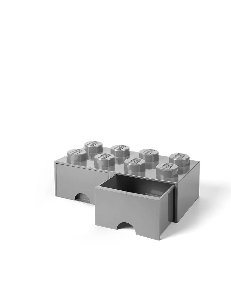 LEGO kasse 2x4 med 2 skuffer, medium stone grey fra Room Copenhagen - 2 - Jacobsen Plus