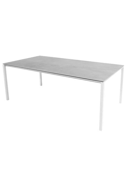 Pure Bord, 200x100 cm fra Cane-line - White / Fossil Grey - Jacobsen Plus