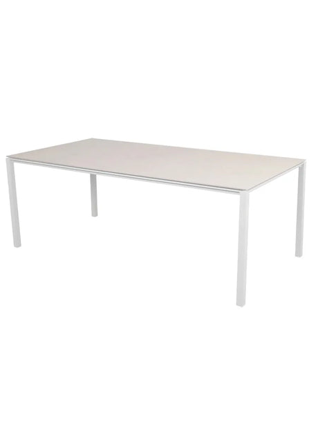 Pure Bord, 200x100 cm fra Cane-line - White / Toscana Sand - Jacobsen Plus